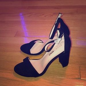 Black peep toe heels